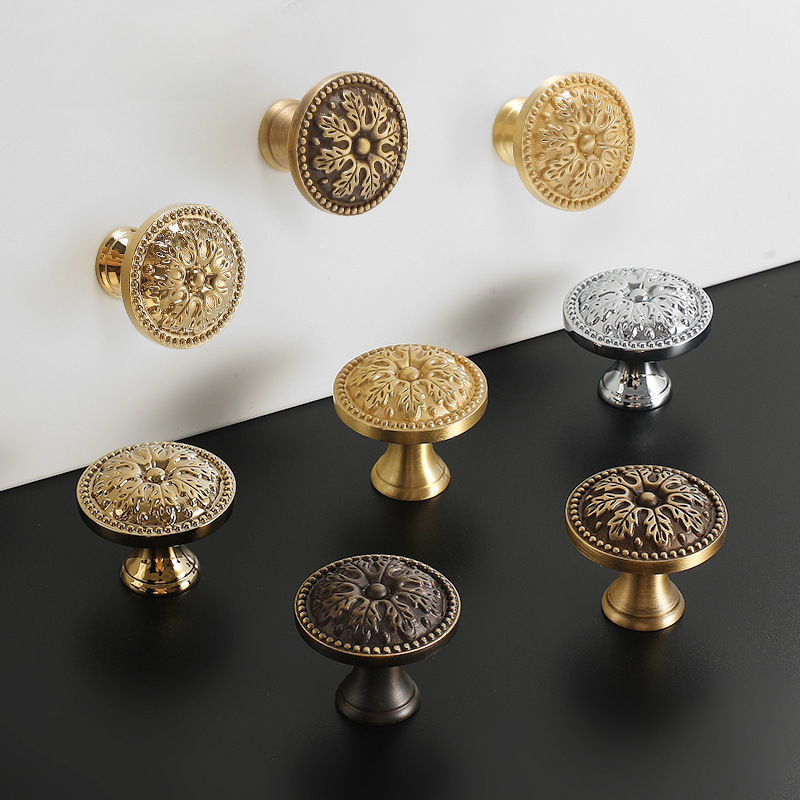 Furniture Hardware Drawer Pulls - 1 szt. Satynowe mosiężne uchwyty do