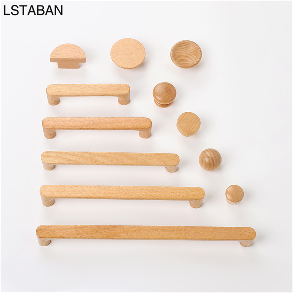 Furniture Hardware Drawer Pulls - Nordic drewniane uchwyty do szafek meble