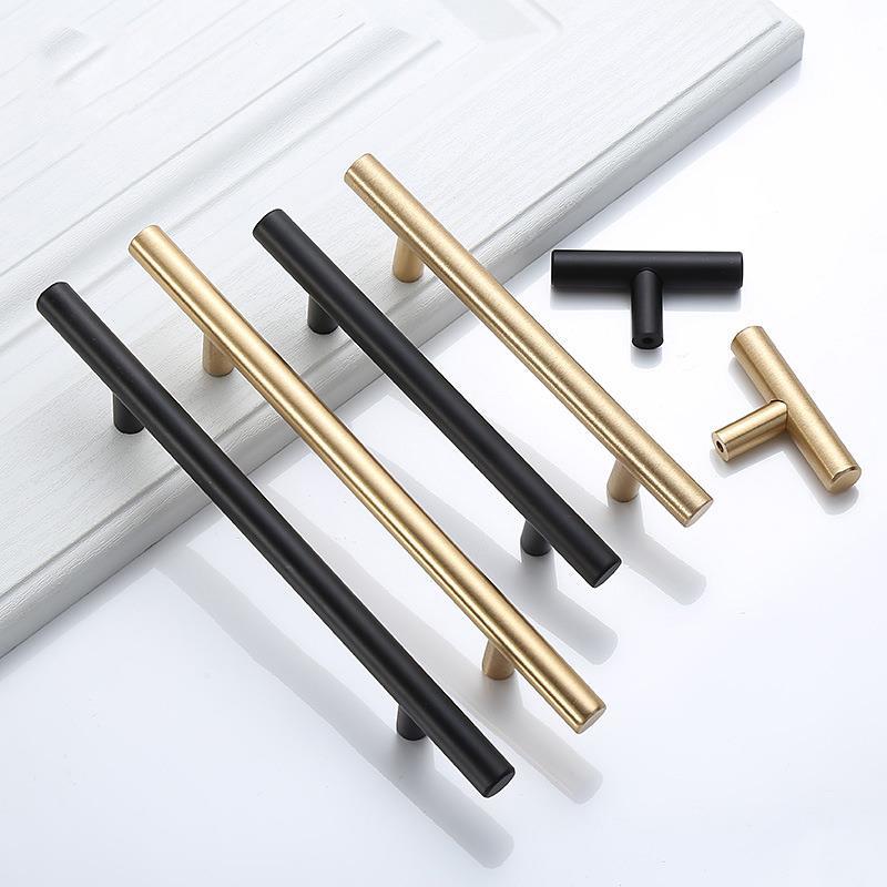 Furniture Hardware Drawer Pulls - Nowoczesne złote szczotkowane proste uchwyty do