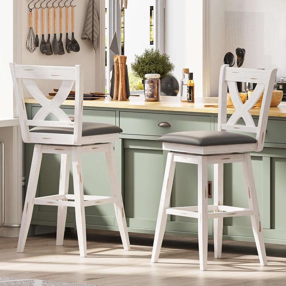 Furniture Leg Set - Zestaw 2 obrotowych krzeseł barowych, wysokość
