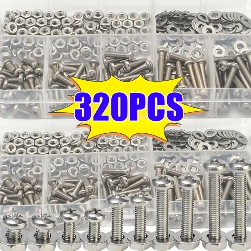Furniture Hardware Kit - Zestaw nakrętek i śrub sześciokątnych 320