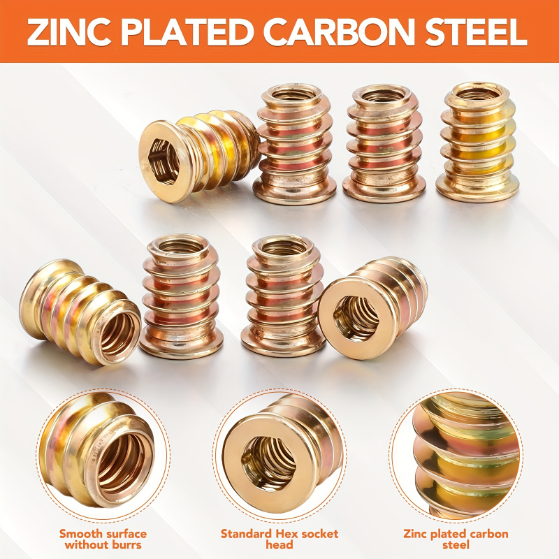 Furniture Hardware Kit - Zestaw 10 szt. gwintowanych wkładek z