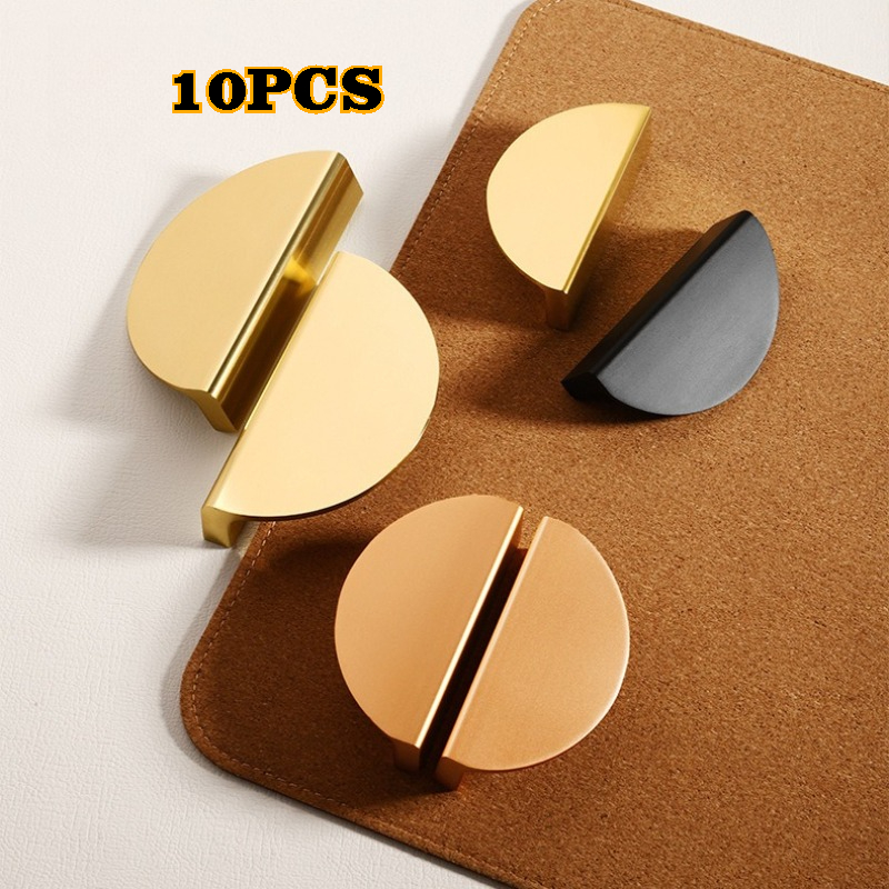 Furniture Hardware Wholesale - 10 SZT. Proste Półokrągłe Czarne Złote