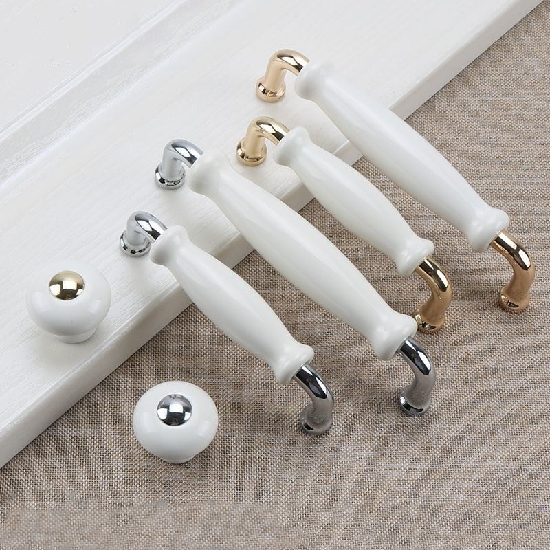Furniture Hardware Drawer Pulls - Białe ceramiczne uchwyty do drzwi, nowoczesne