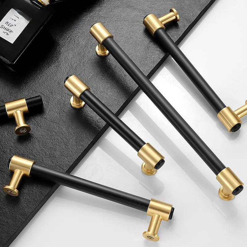 Furniture Hardware Wholesale - Nowoczesne Proste Nordyckie Czarne Złote Uchwyty