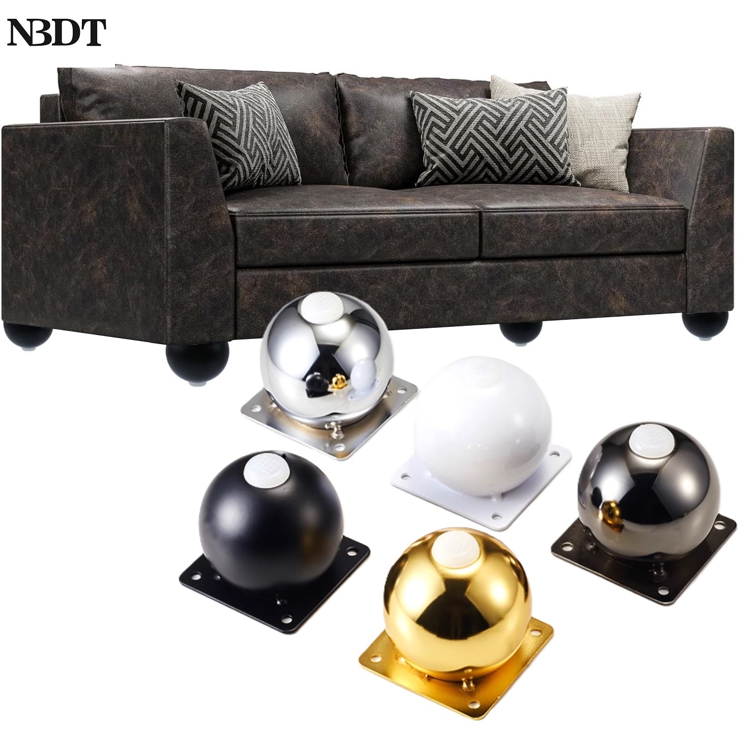 Furniture Hardware Feet - 4 szt. Stalowe nogi meblowe w