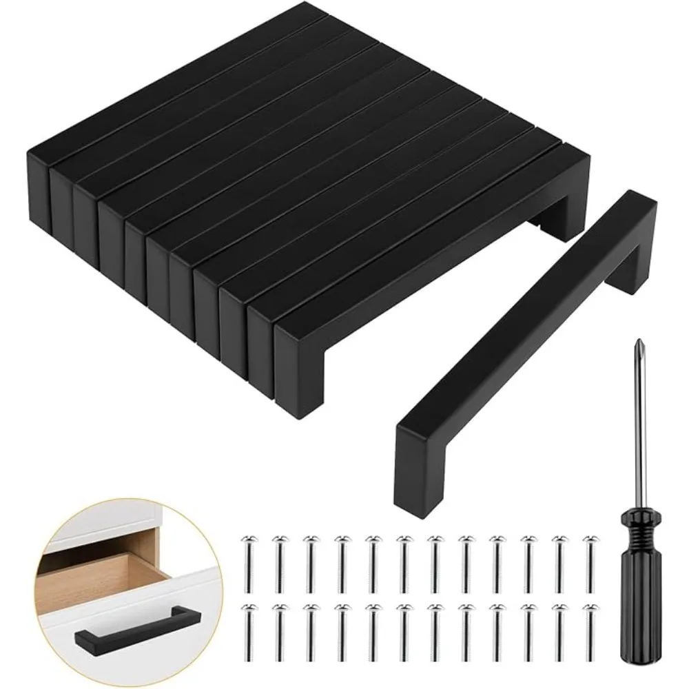 Furniture Hardware Drawer Pulls - 6/18 szt. Kwadratowe uchwyty meblowe ze