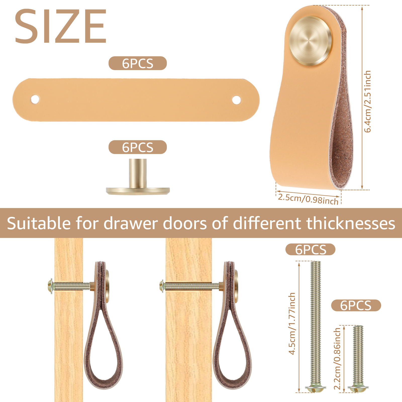 12/6 szt. Skórzane uchwyty do  – Furniture Hardware Drawer Pulls recenzja i cena