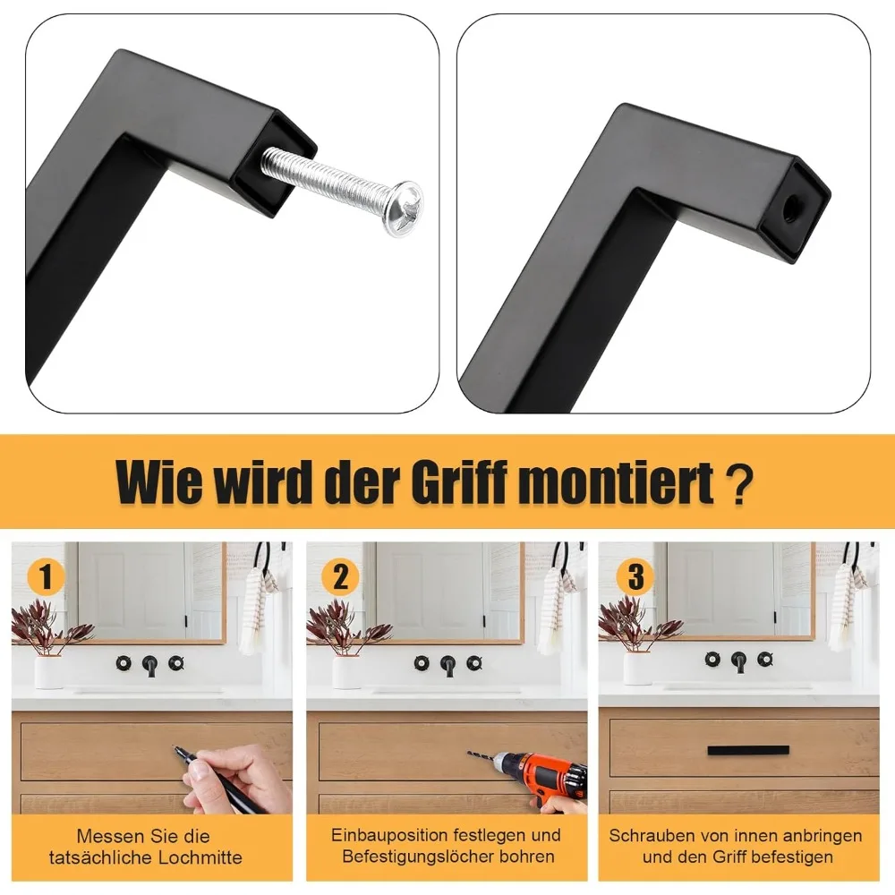 6/18 szt. Kwadratowe uchwyty m – Furniture Hardware Drawer Pulls recenzja i cena