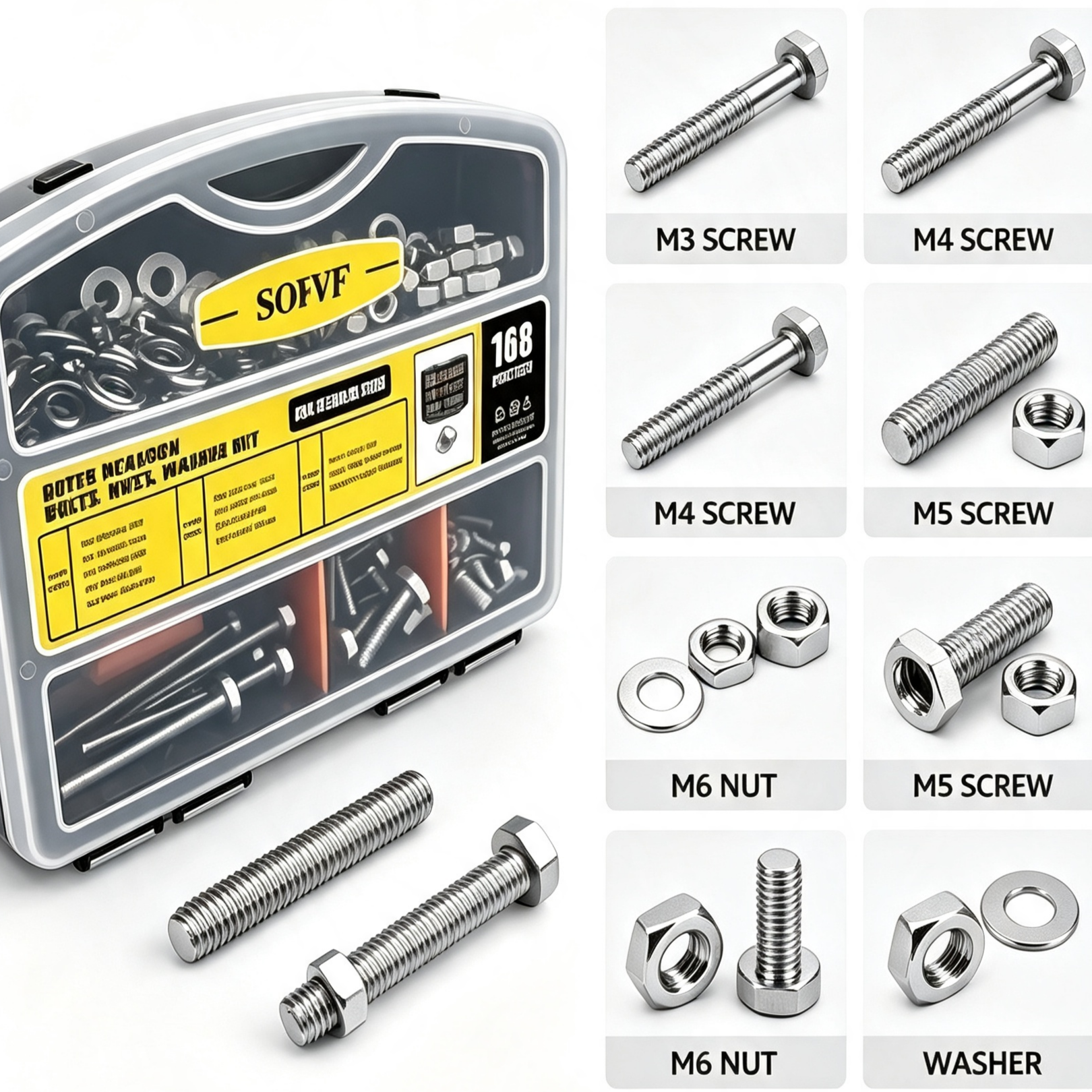 Zestaw 168 szt. śrub z łbem sz – Furniture Hardware Kit recenzja i cena