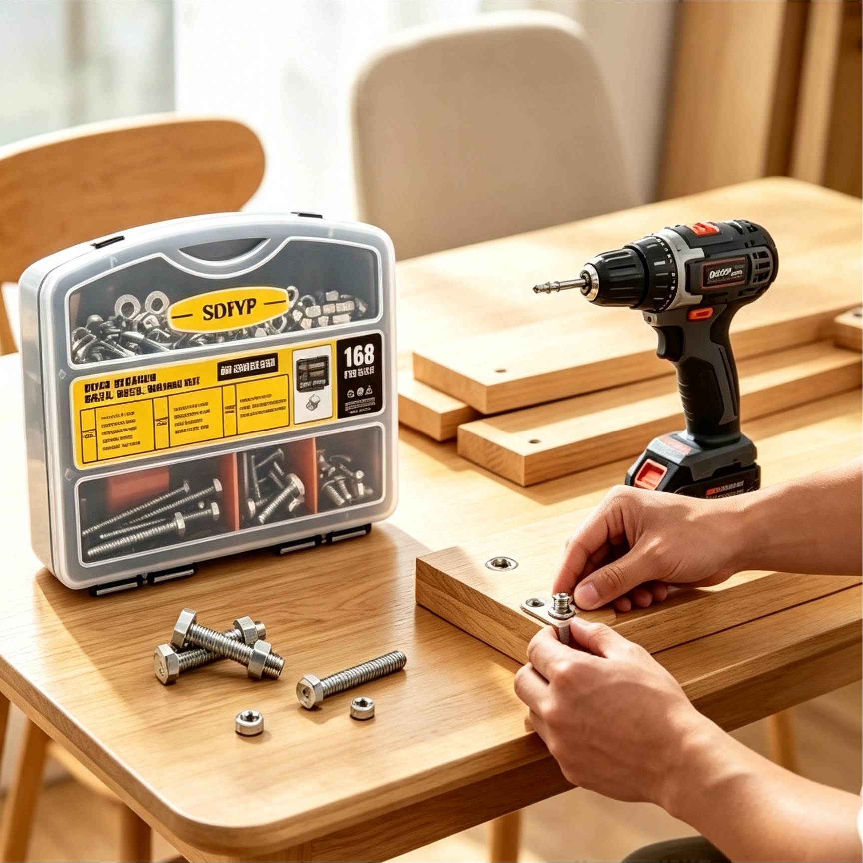 Zestaw 168 szt. śrub z łbem sz – Furniture Hardware Kit recenzja i cena
